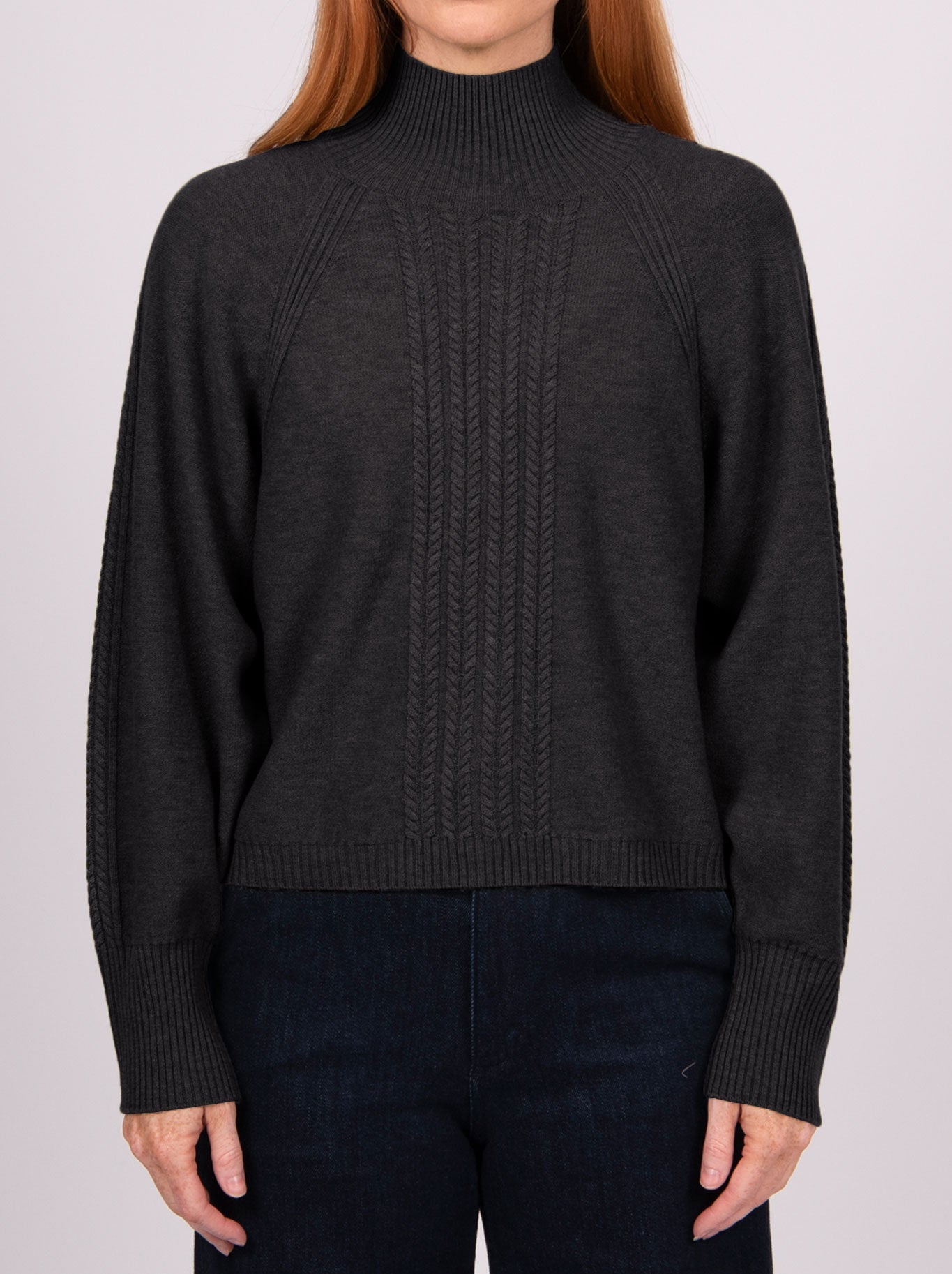 BRIDGE & LORD CABLE RAGLAN PULLOVER