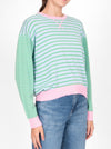 BRIDGE & LORD CURVED HEM STRIPED PULLOVER
