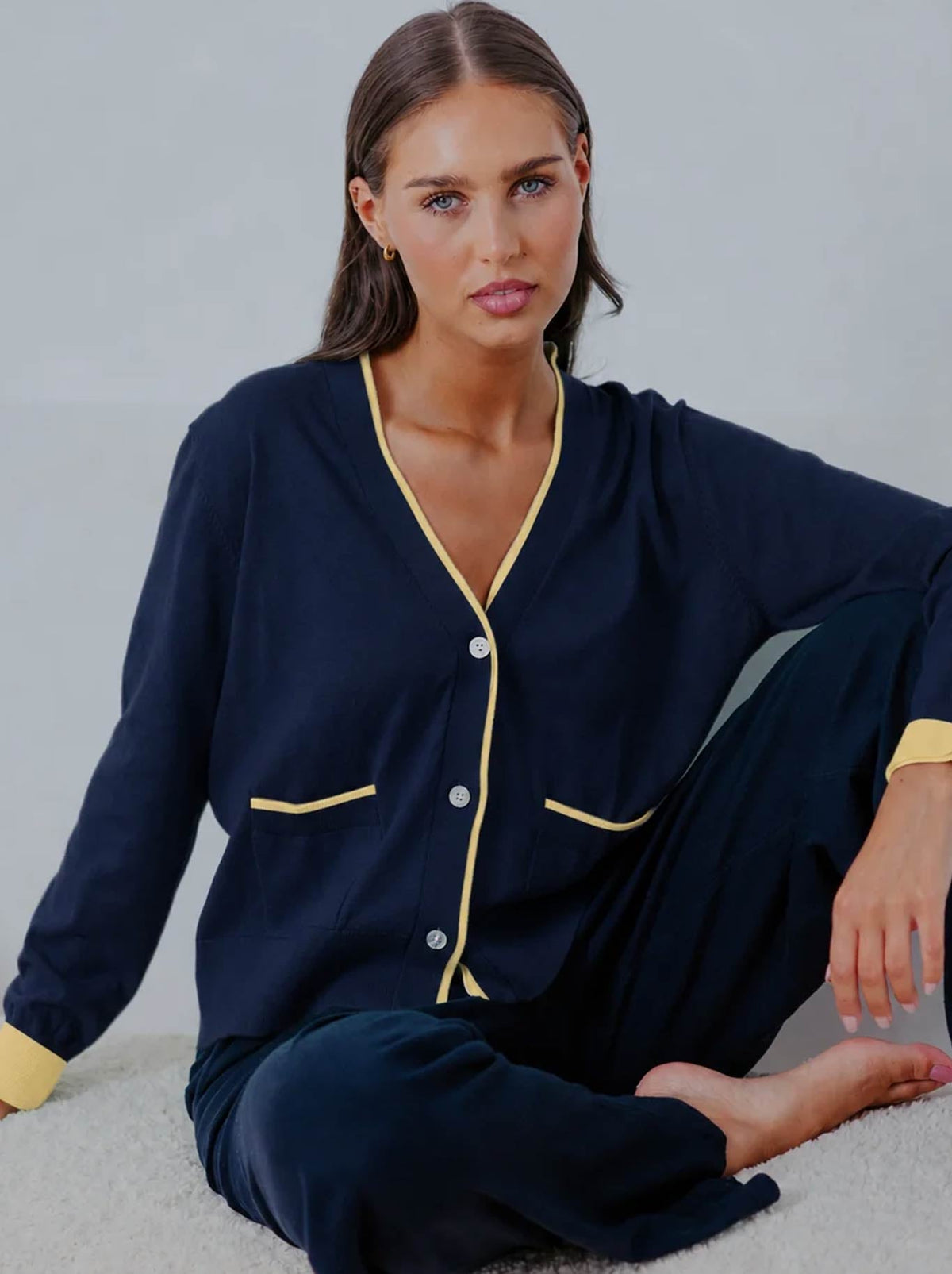BRIDGE & LORD BOYFRIEND CONTRAST CARDI