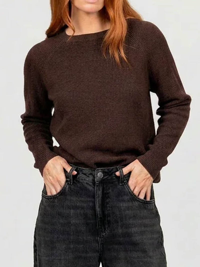 BRIDGE & LORD RIBBED RAGLAN PULLOVER