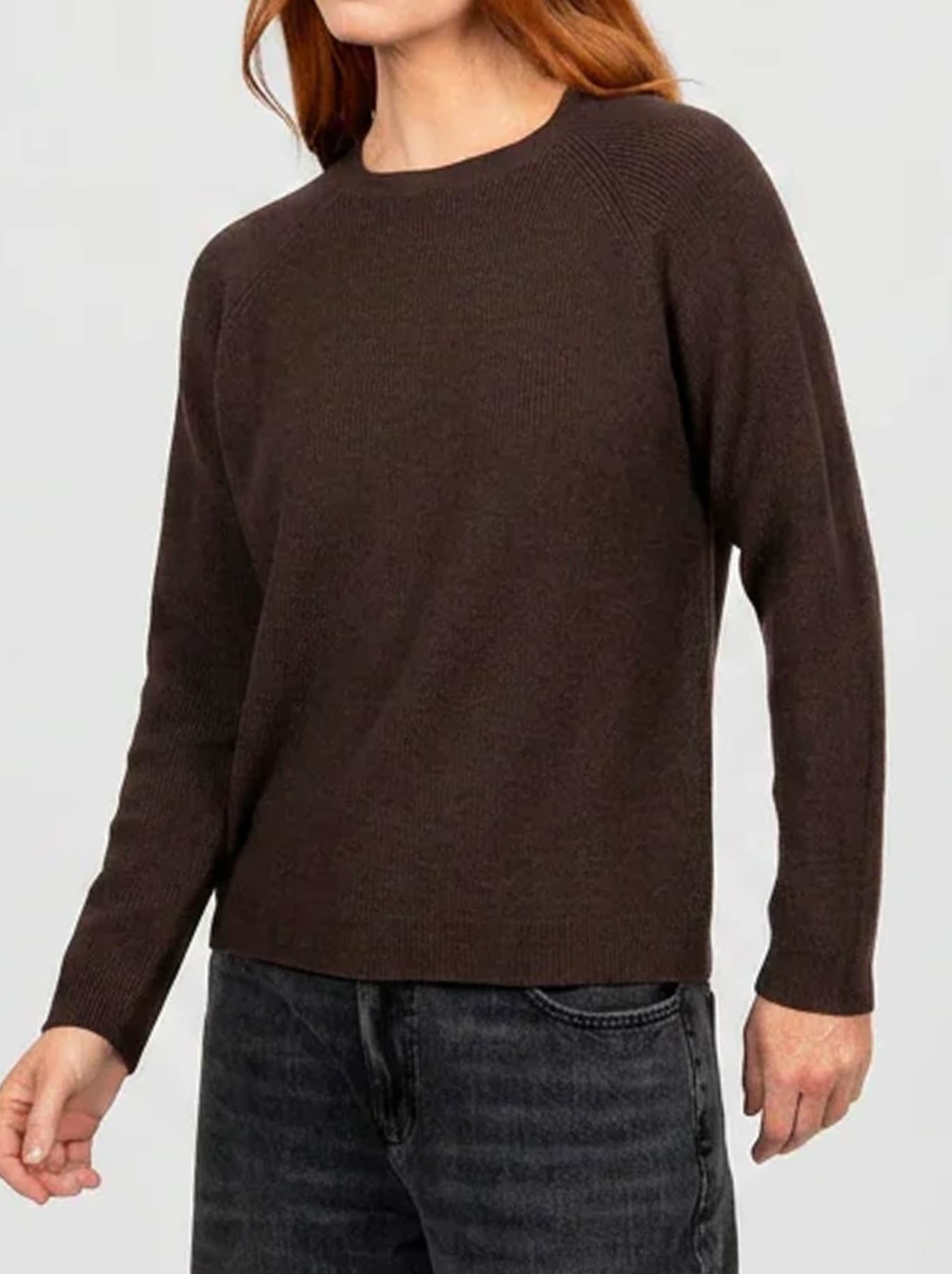 BRIDGE & LORD RIBBED RAGLAN PULLOVER