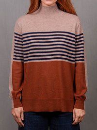 BRIDGE & LORD STRIPE COLOUR BLOCK KNIT