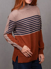 BRIDGE & LORD STRIPE COLOUR BLOCK KNIT