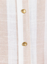 BY ROSA REVEAL STRIPE TIE BACK SHIRT