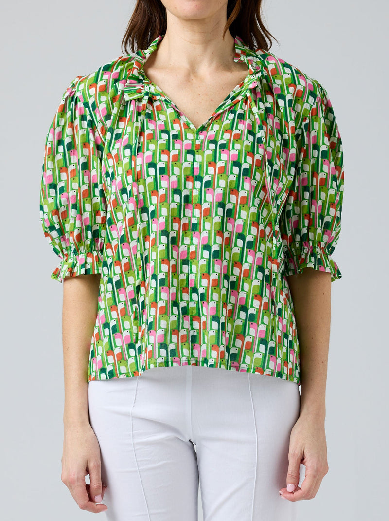 CAKE TIE NECK BLOUSE