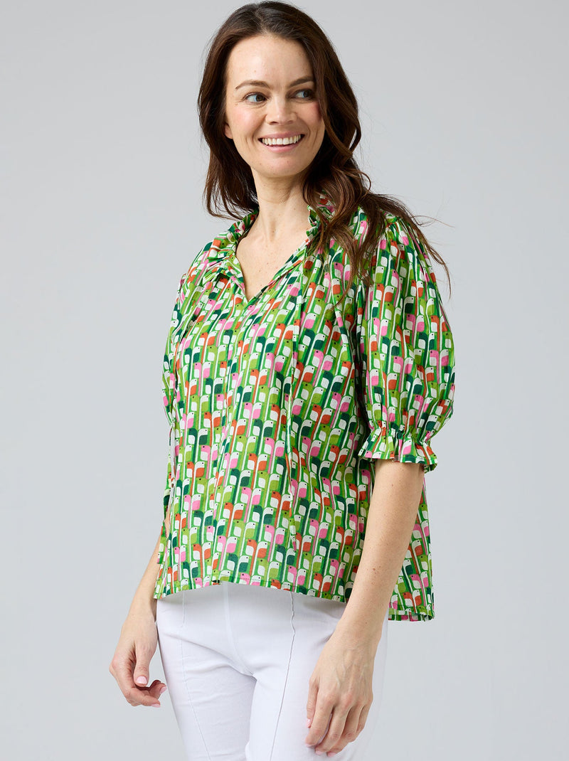 CAKE TIE NECK BLOUSE
