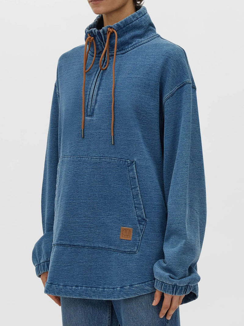 CAMILLA AND MARC MEENA DENIM FLEECE PULLOVER