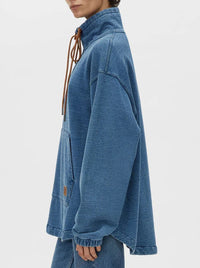 CAMILLA AND MARC MEENA DENIM FLEECE PULLOVER