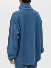 CAMILLA AND MARC MEENA DENIM FLEECE PULLOVER