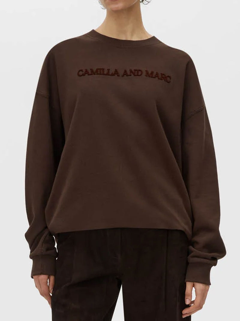 CAMILLA AND MARC TIA FLOCKING LOGO CREW