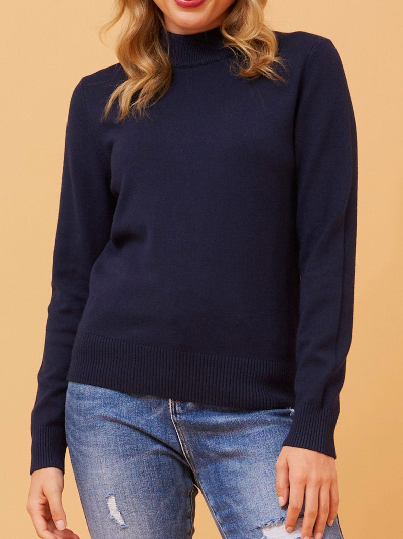 CAROLINE K MORGAN JERSEY KNIT TURTLE PULLOVER