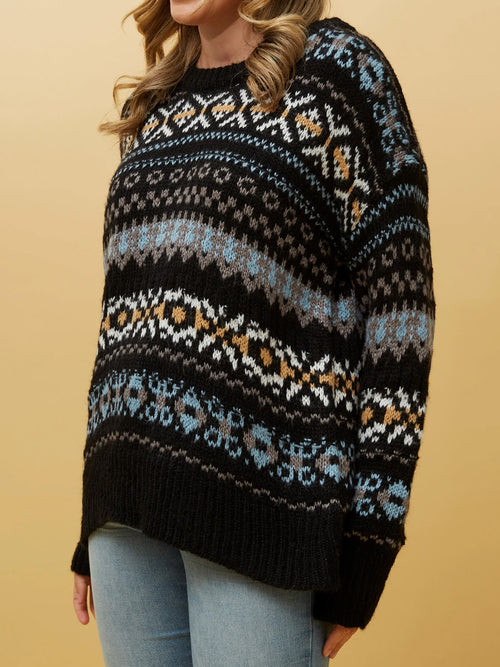 CAROLINE K MORGAN JACQUARD KNIT