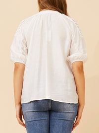 CAROLINE K MORGAN LACE DETAIL TOP