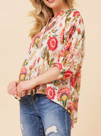 CAROLINE K MORGAN 3/4 SLEEVE SHIRT WITH BACK BUTTONS