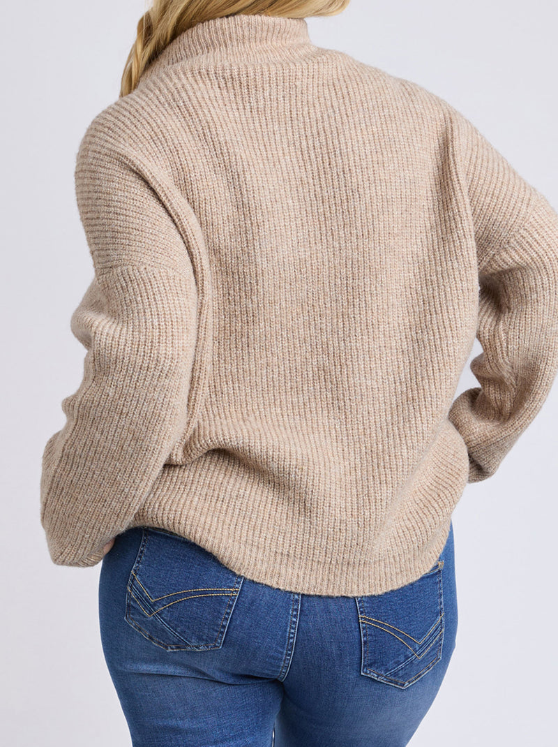 ELM BRON BUTTON KNIT