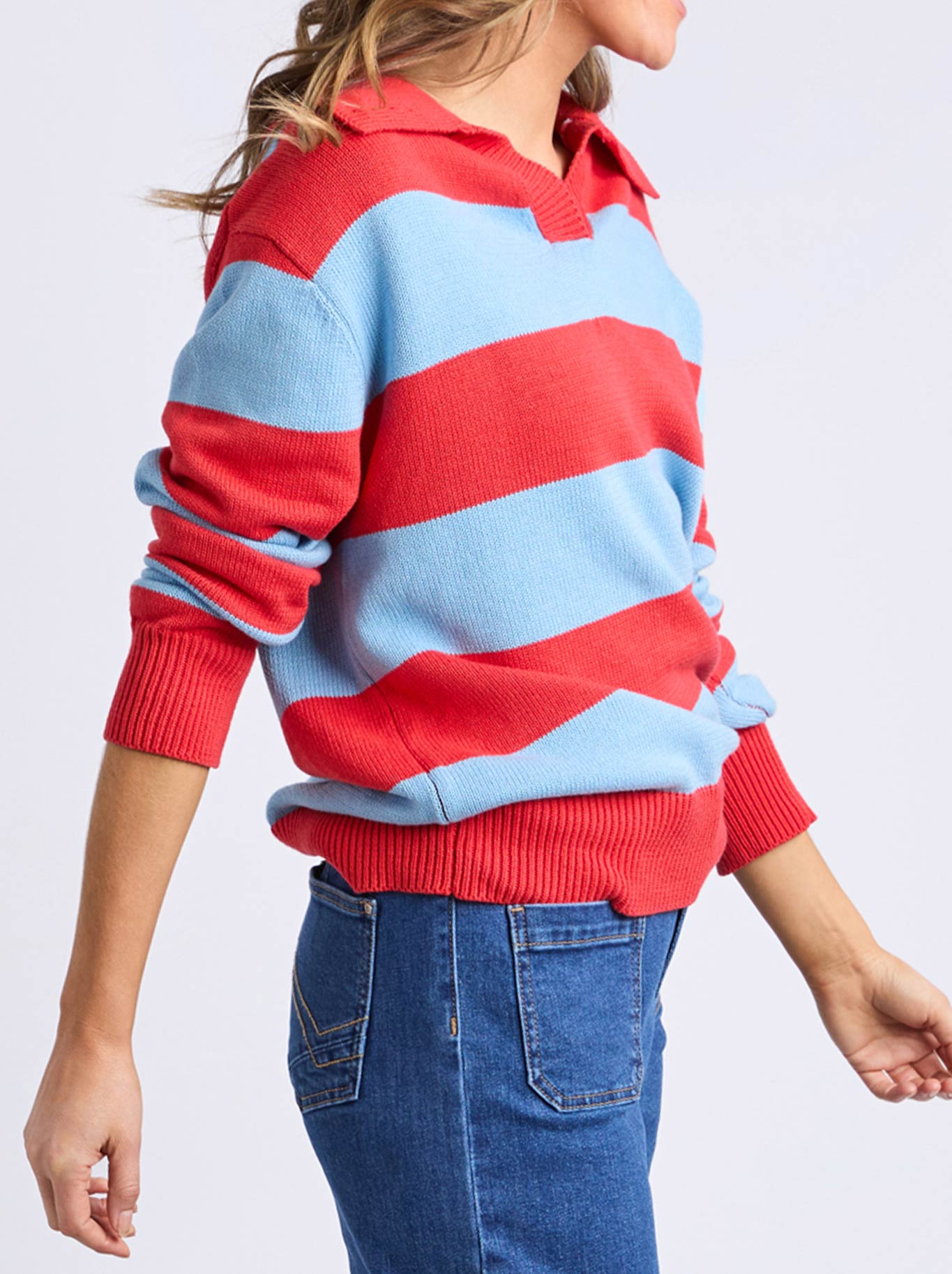 ELM STRIPED KNIT POLO