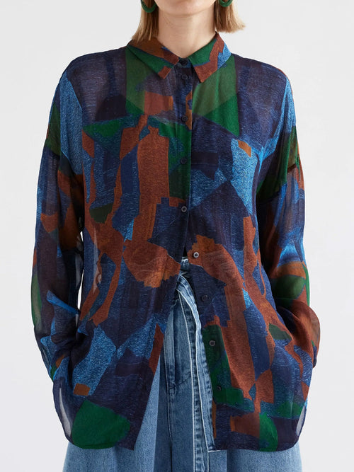 Eir Sheer Shirt- Elbrus Print