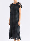 ELK GRID BURNOUT MIDI DRESS