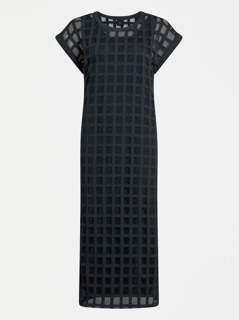 ELK GRID BURNOUT MIDI DRESS – Yeltuor - Main Image