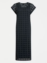 ELK GRID BURNOUT MIDI DRESS