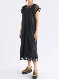 ELK GRID BURNOUT MIDI DRESS