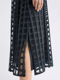 ELK GRID BURNOUT MIDI DRESS