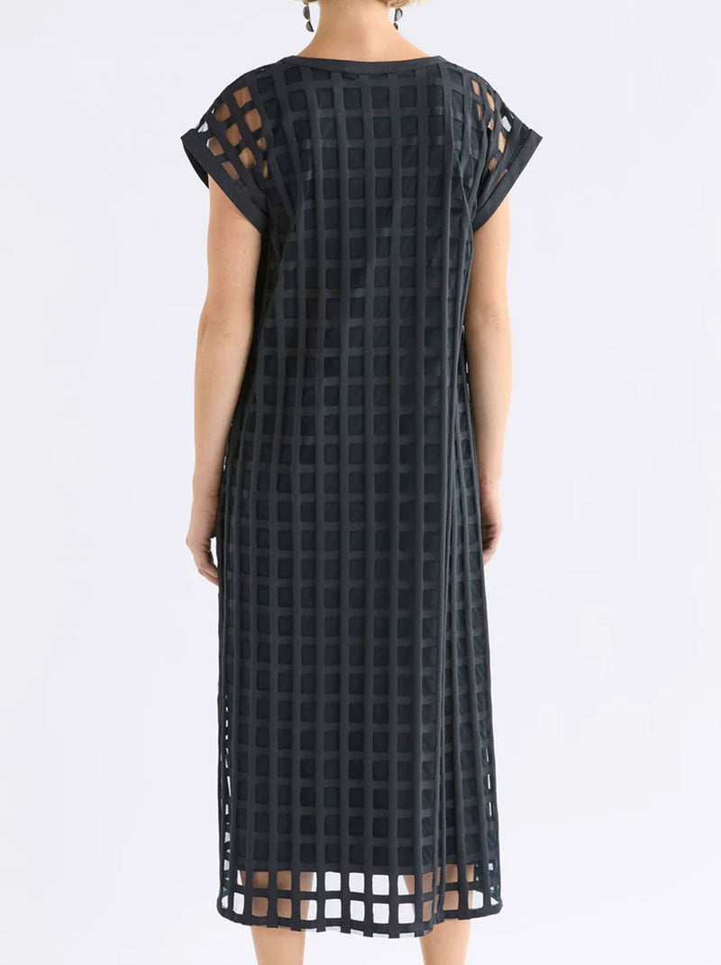 ELK GRID BURNOUT MIDI DRESS