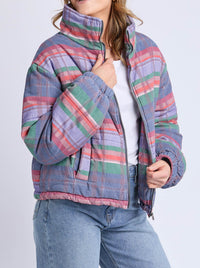 ELM CORD CHECK JACKET