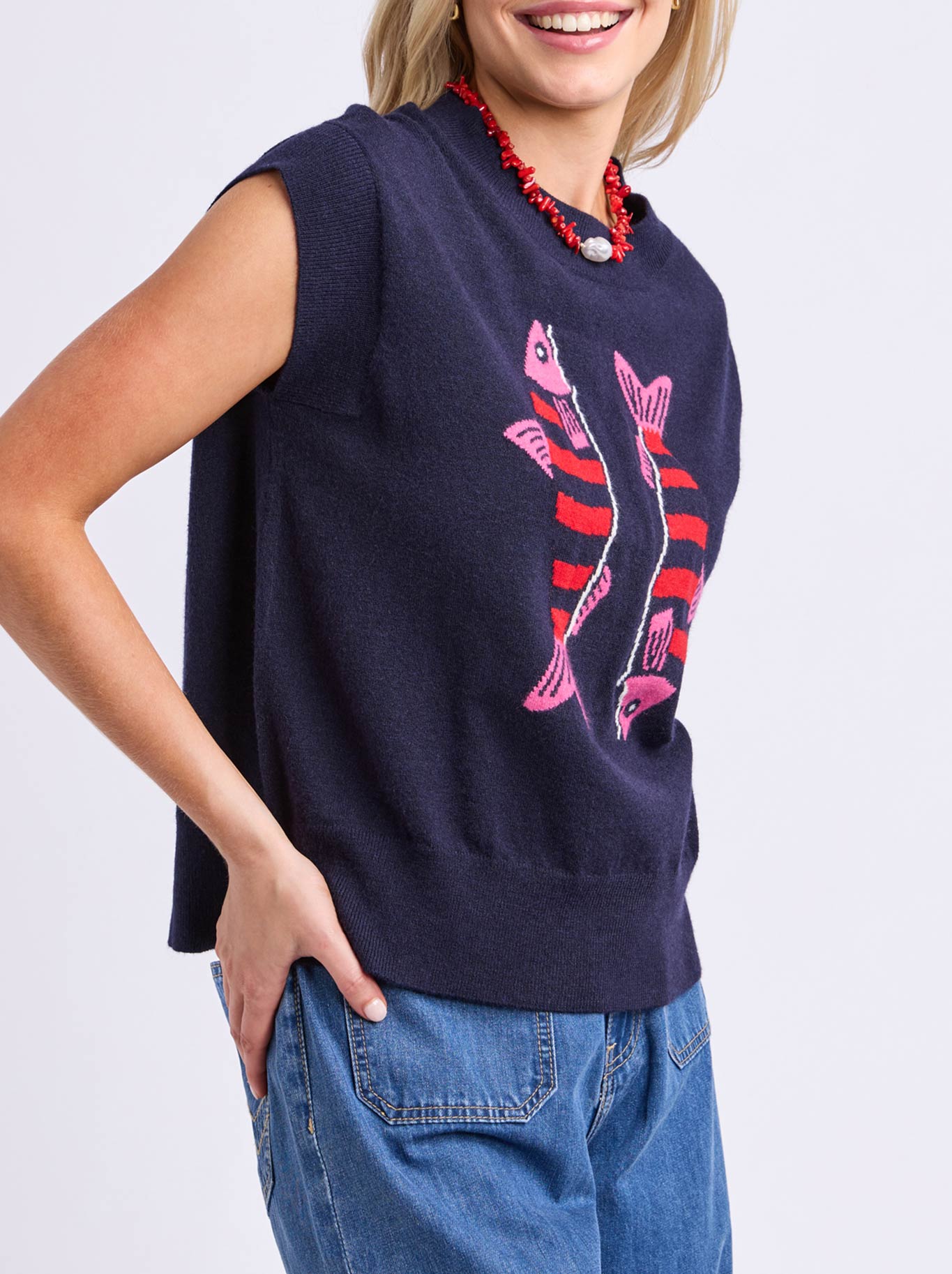 ELM FISHY INTARSIA KNIT