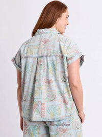 ELM JADE PRINTED DENIM SHIRT