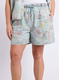 ELM JADE PRINTED DENIM SHORT