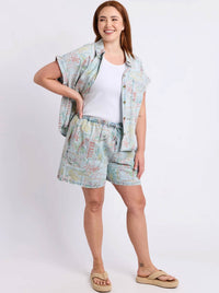 ELM JADE PRINTED DENIM SHORT