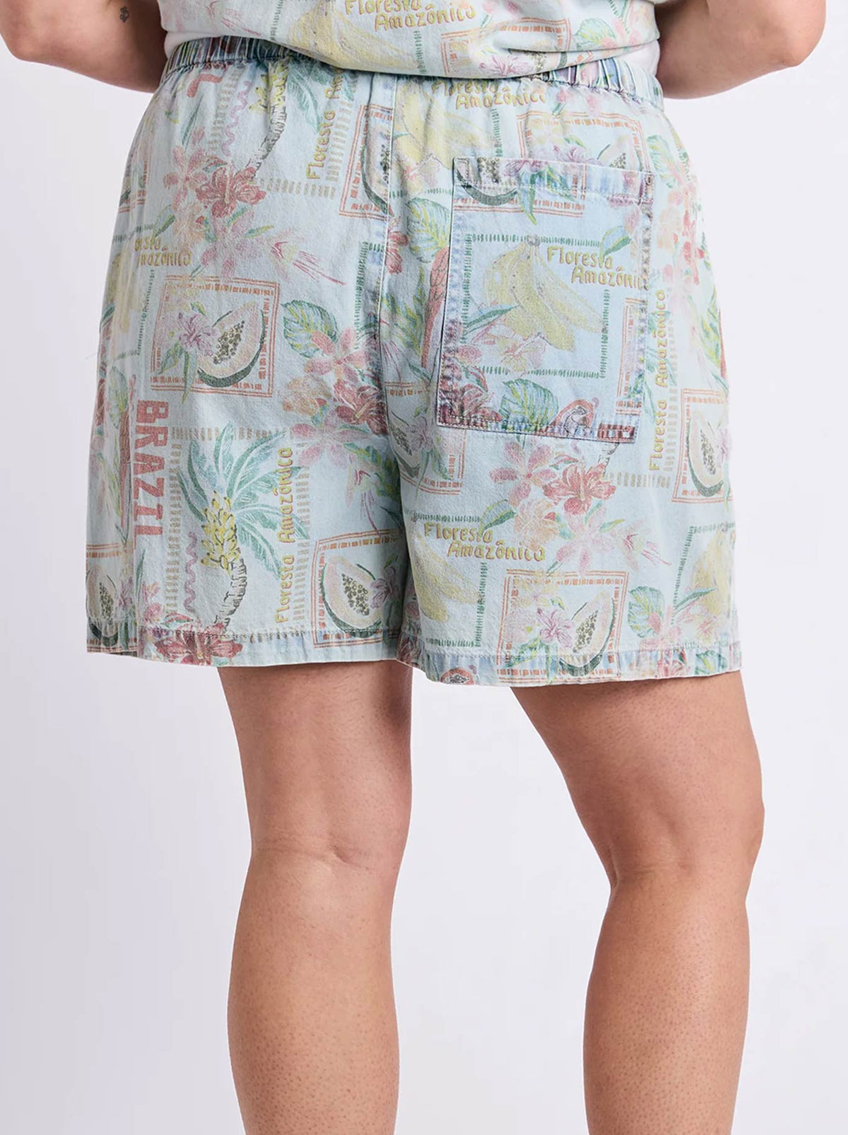 ELM JADE PRINTED DENIM SHORT