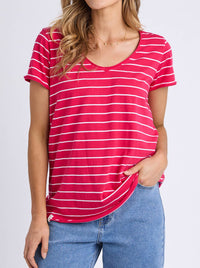 ELM PIMA STRIPE VEE TEE