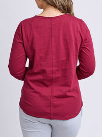 ELM PIMA LONG SLEEVE VEE TEE