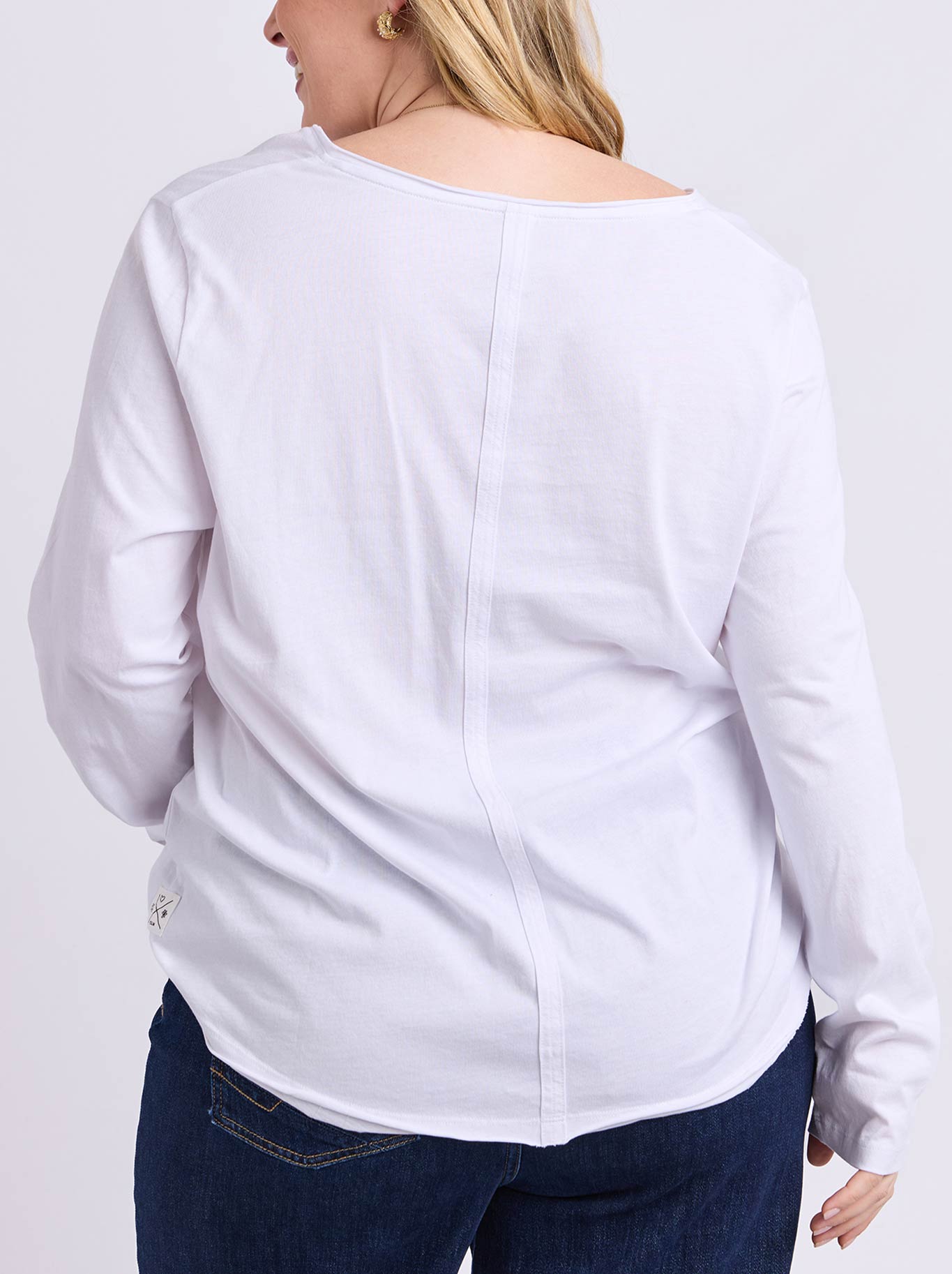 ELM PIMA LONG SLEEVE VEE TEE