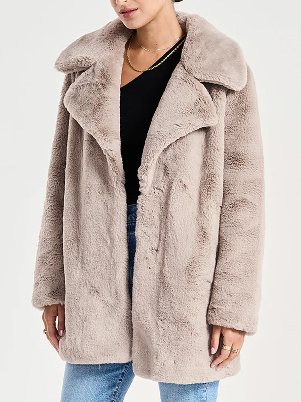 ENA PELLY MINIMALIST FAUX FUR JACKET Yeltuor