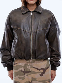 ENA PELLY MARI LEATHER BOMBER