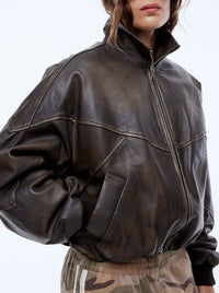 ENA PELLY MARI LEATHER BOMBER