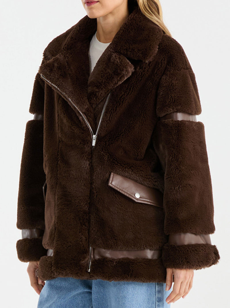 ENA PELLY CLOVER FAUX JACKET