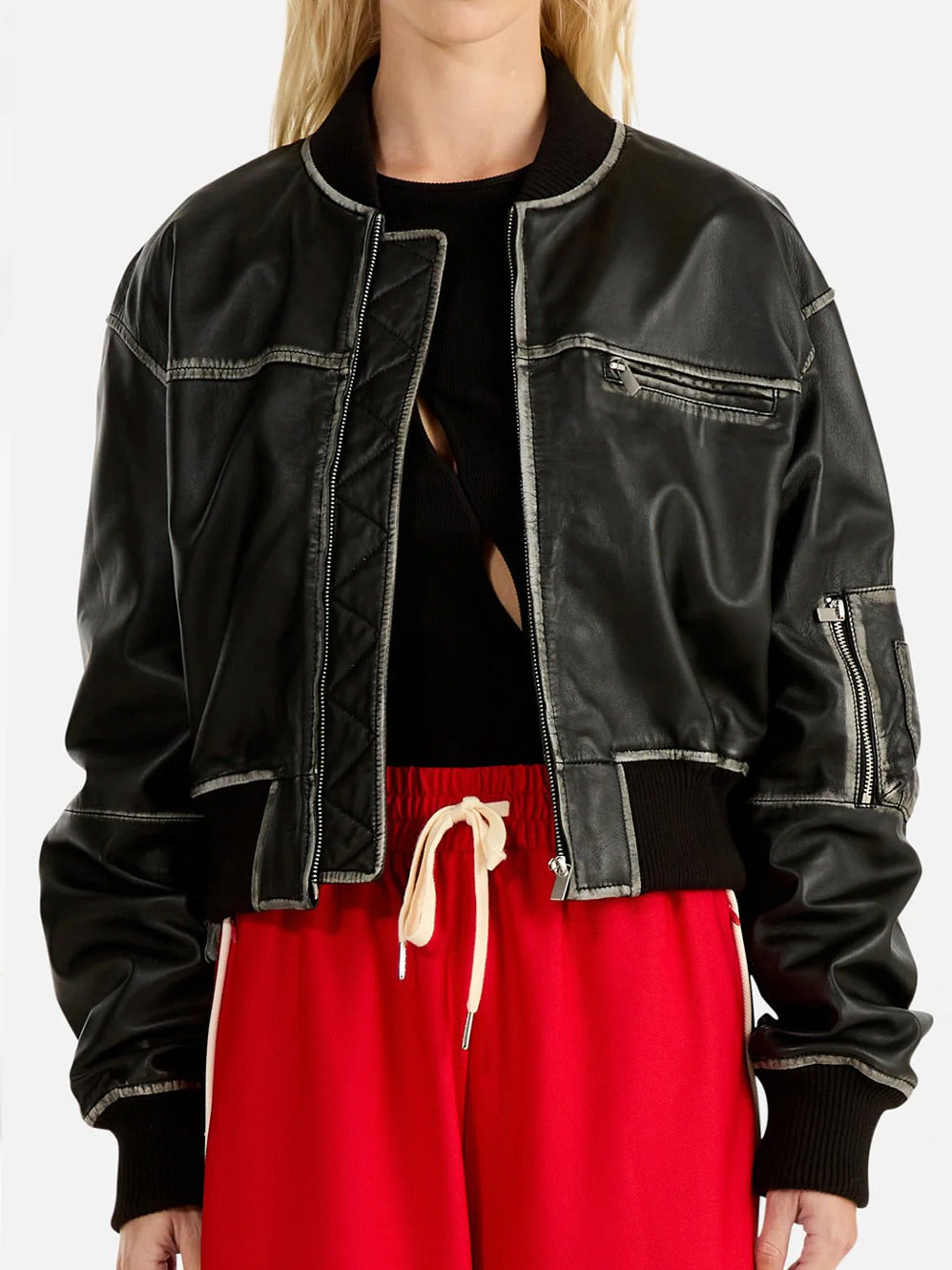 ENA PELLY HADLEY WORN LEATHER BIKER JACKET Yeltuor