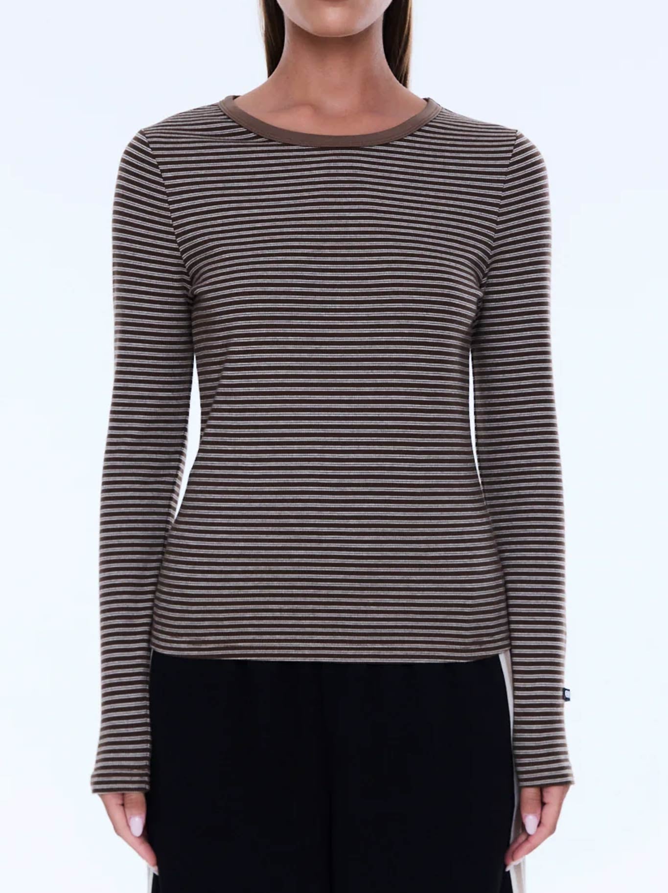 ENA PELLY PIPER LONG SLEEVE STRIPE TOP
