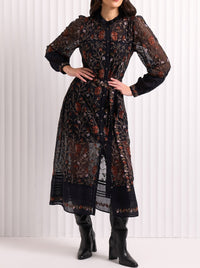 FOIL STITCHUATION DRESS