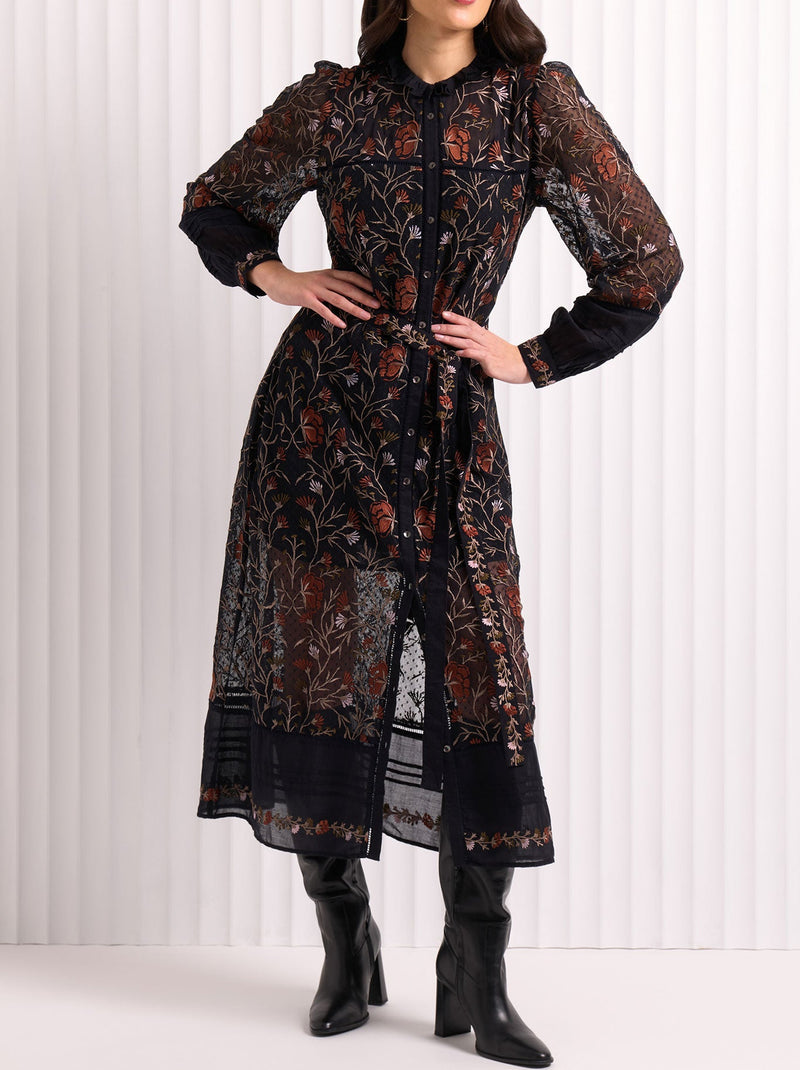 FOIL STITCHUATION DRESS