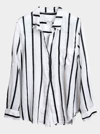 HUT STRIPE LINEN BOYFRIEND SHIRT