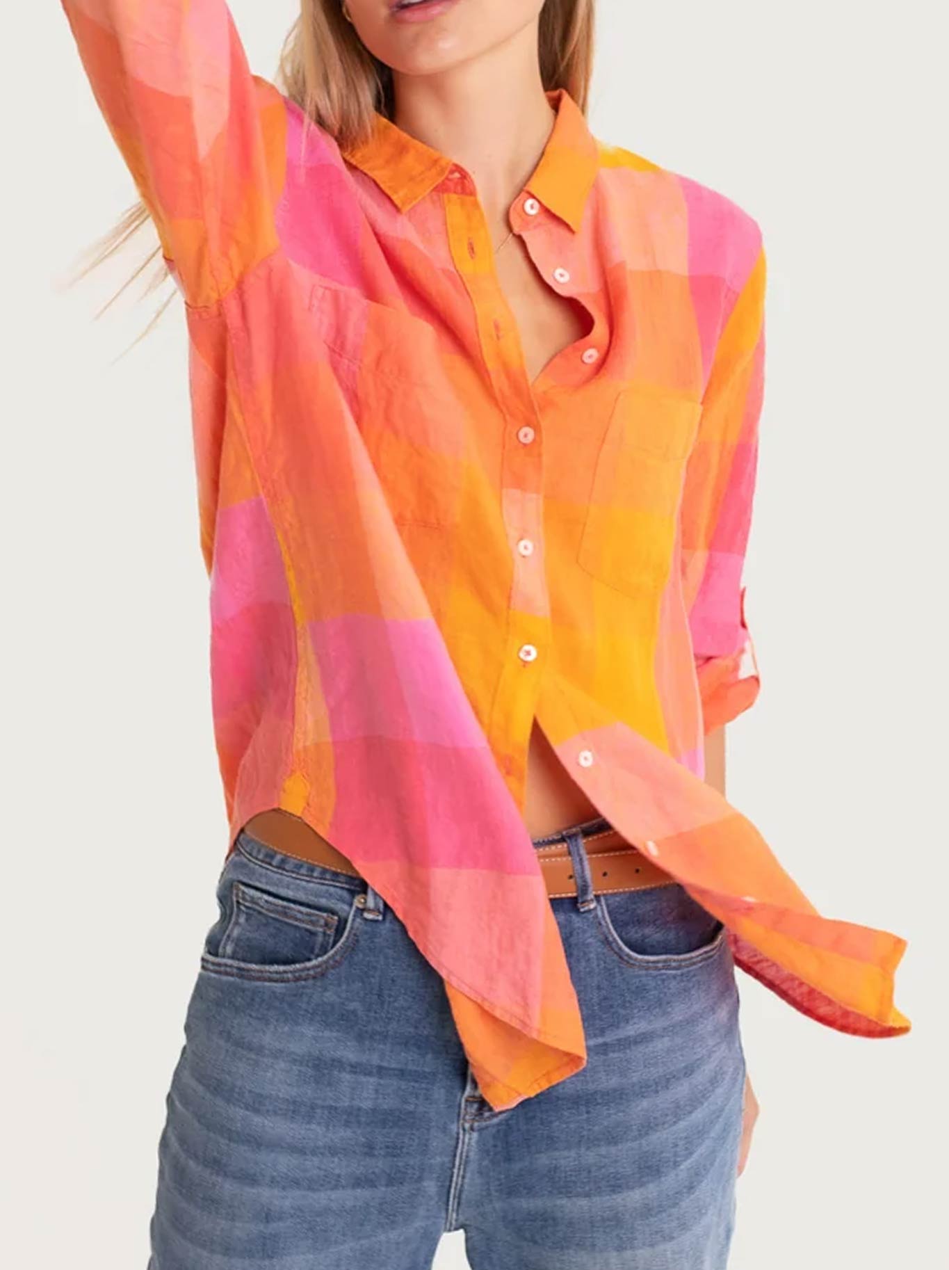 HUT CHECK BOYFRIEND SHIRT