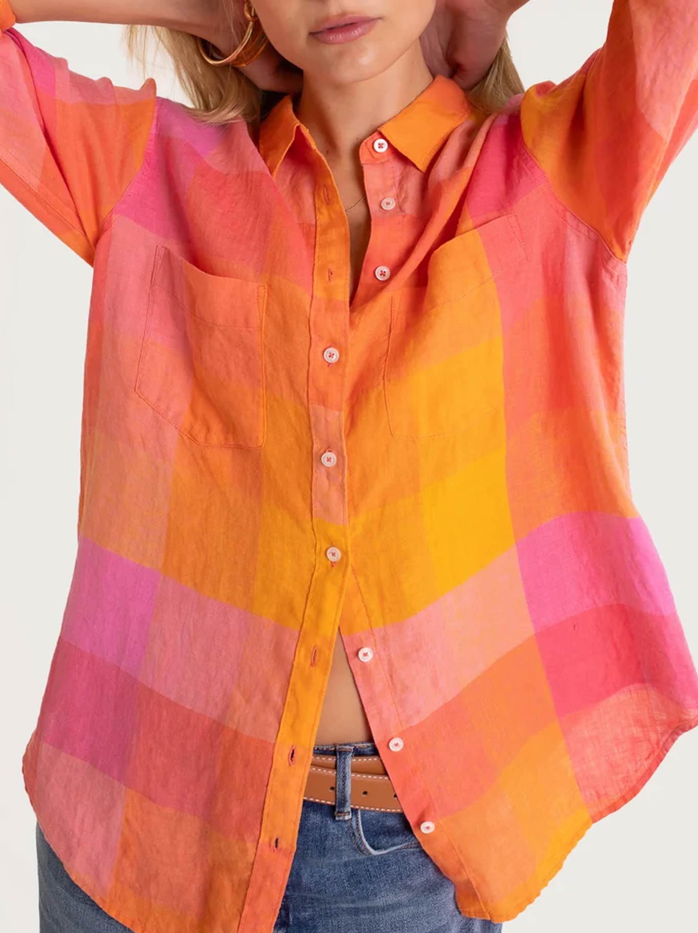 HUT CHECK BOYFRIEND SHIRT