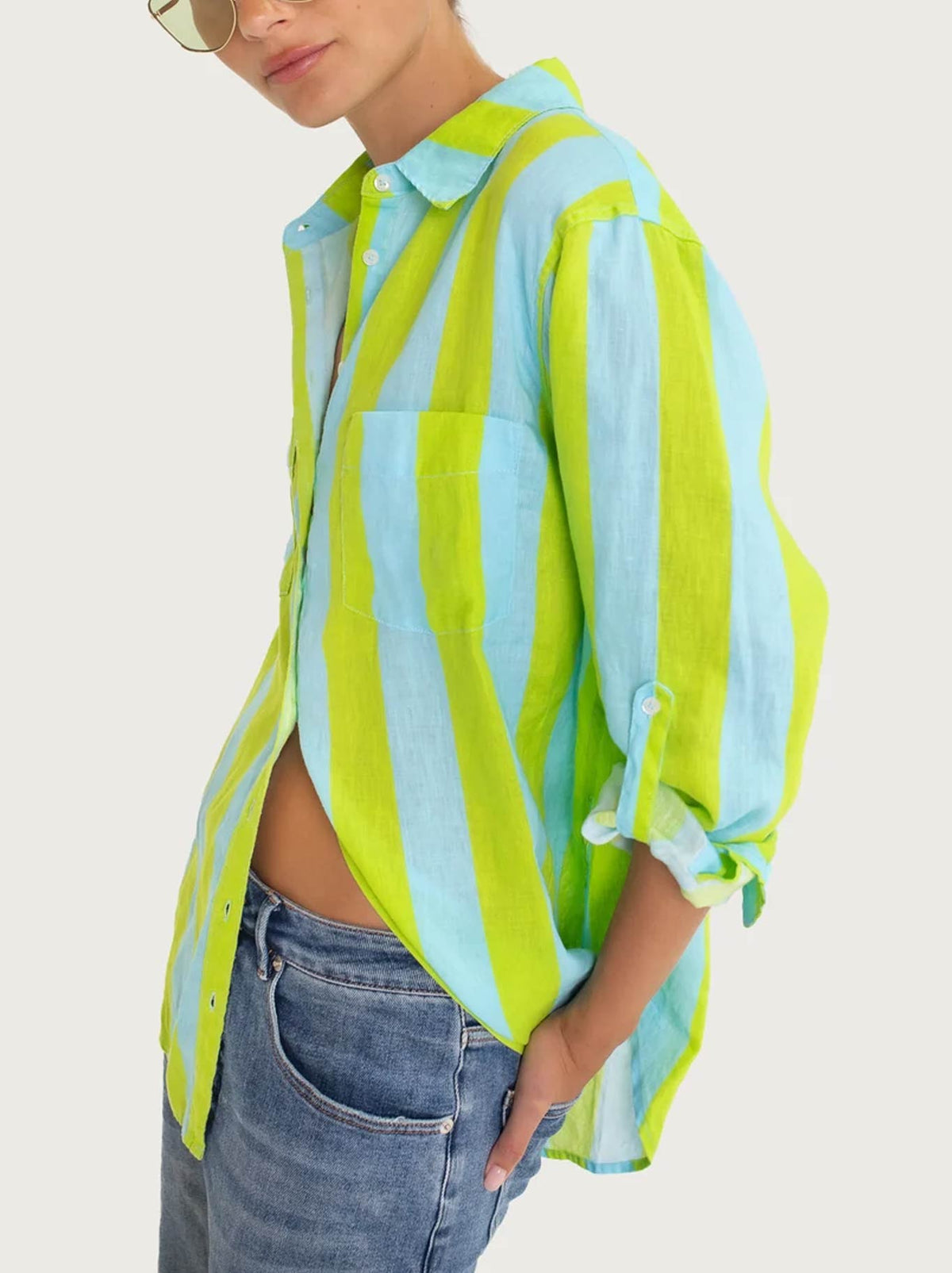 HUT STRIPE BOYFRIEND SHIRT