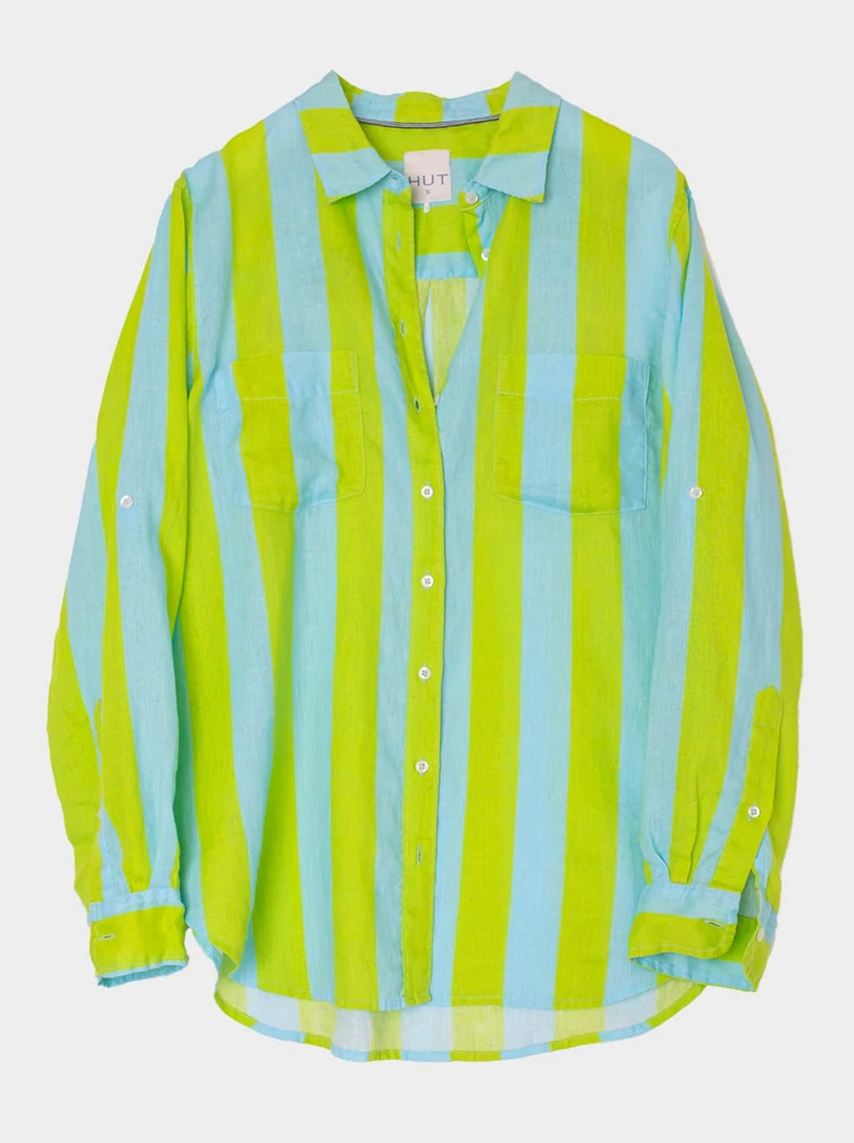 HUT STRIPE LINEN BOYFRIEND SHIRT