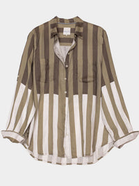 HUT STRIPE LINEN BOYFRIEND SHIRT